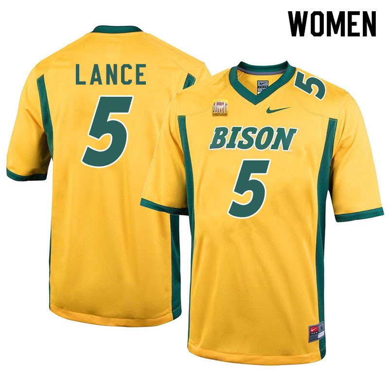 Women #5 Trey Lance North Dakota State Bison College Football Jerseys Sale-Yellow